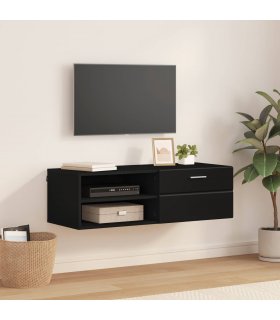 vidaXL Wooden Cabinet Black 100.5 x 39 x 30 cm Engineered Wood — Model: TV cabinet with 1 drawer