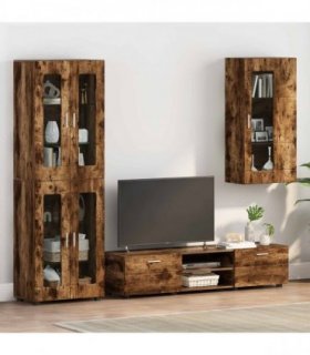 vidaXL Wooden Cabinet Smoked Oak Engineered Wood — Model: Wall cabinet