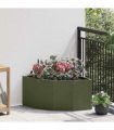 vidaXL Corner Planter Olive green 60 x 60 x 35 cm Steel