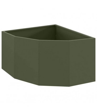 vidaXL Corner Planter Olive green 60 x 60 x 35 cm Steel