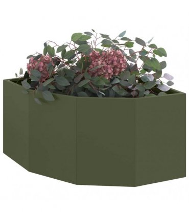 vidaXL Corner Planter Olive green 60 x 60 x 35 cm Steel