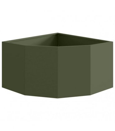 vidaXL Corner Planter Olive green 60 x 60 x 35 cm Steel