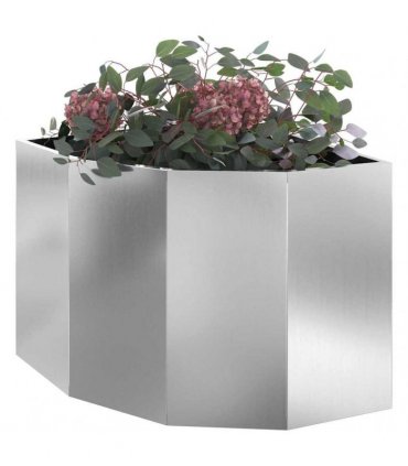 vidaXL Corner Planter Silver 60 x 60 x 50 cm Galvanised steel