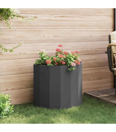 vidaXL Planter Black 60 x 30 x 50 cm Steel
