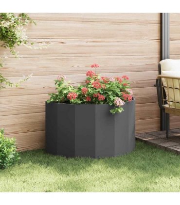 vidaXL Planter Black 90 x 45 x 50 cm Steel