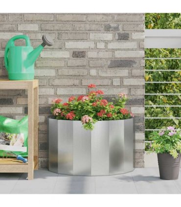 vidaXL Planter Silver 60 x 30 x 35 cm Galvanised Steel