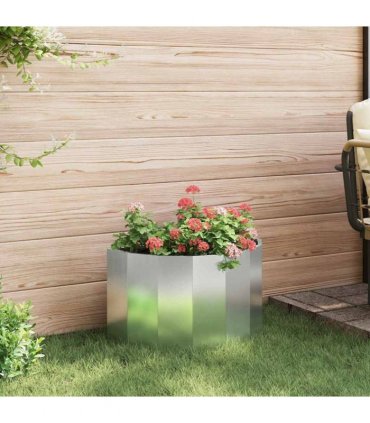vidaXL Planter Silver 60 x 30 x 35 cm Galvanised Steel