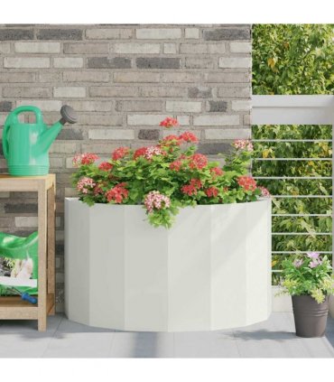 vidaXL Planter White 90 x 45 x 50 cm Steel
