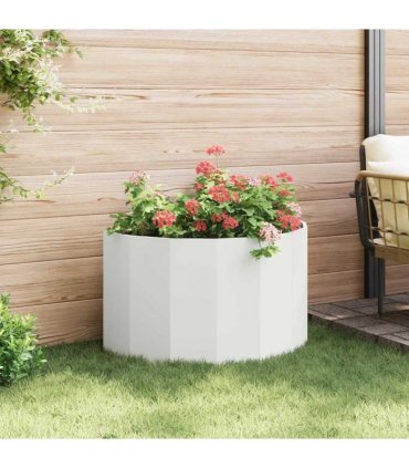 vidaXL Planter White 90 x 45 x 50 cm Steel