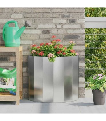 vidaXL Planter Silver 60 x 30 x 50 cm Galvanised Steel
