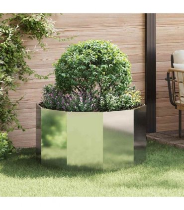 vidaXL Planter Silver 90 x 90 x 50 cm Galvanised Steel
