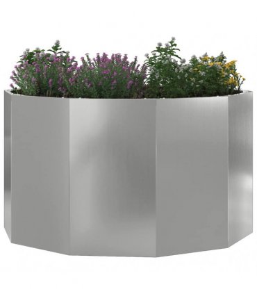 vidaXL Planter Silver 90 x 90 x 50 cm Galvanised Steel