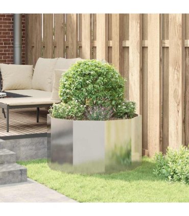 vidaXL Planter Silver 90 x 90 x 50 cm Galvanised Steel