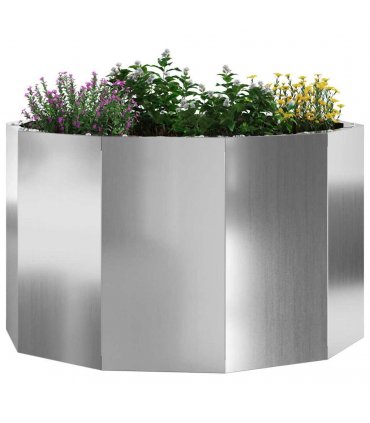 vidaXL Planter Silver 60 x 60 x 35 cm Galvanised Steel