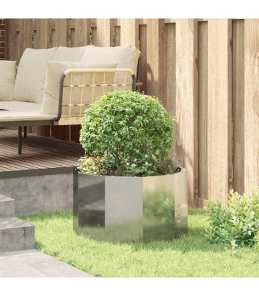 vidaXL Planter Silver 60 x 60 x 35 cm Galvanised Steel