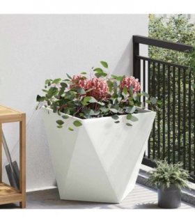 vidaXL Planter White 50 x 50 x 50 cm Steel