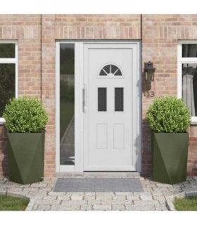 vidaXL Planter 2 pcs Olive Green 50 x 50 x 75 cm Steel