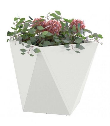 vidaXL Planter White 40 x 40 x 40 cm Steel