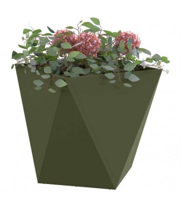 vidaXL Planter 2 pcs Olive Green 40 x 40 x 40 cm Steel