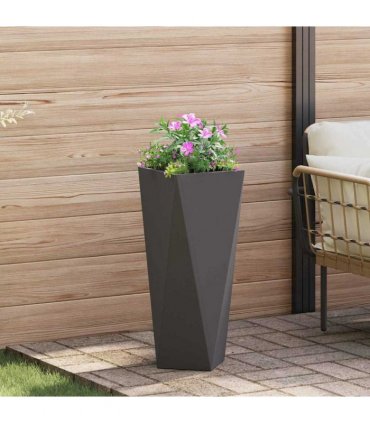 vidaXL Planter Black 30 x 30 x 75 cm Steel