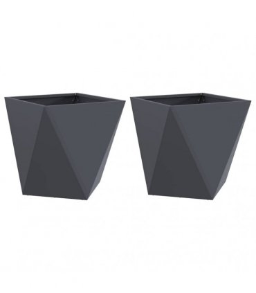 vidaXL Planter 2 pcs Anthracite 50 x 50 x 50 cm Steel