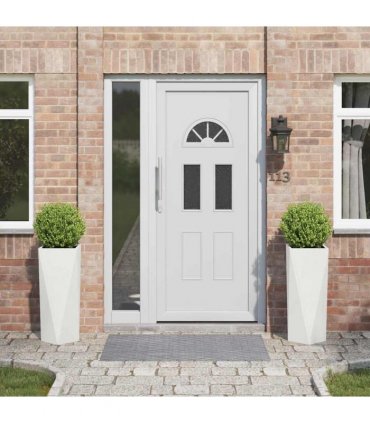 vidaXL Planter 2 pcs White 30 x 30 x 75 cm Steel