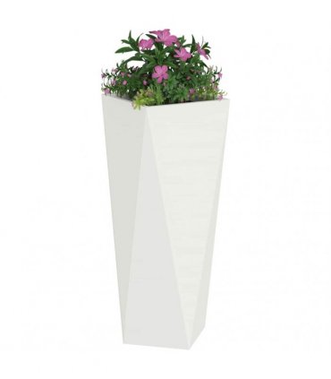 vidaXL Planter 2 pcs White 30 x 30 x 75 cm Steel