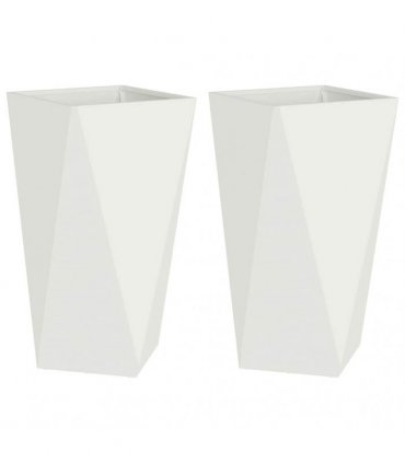 vidaXL Planter 2 pcs White 40 x 40 x 75 cm Steel