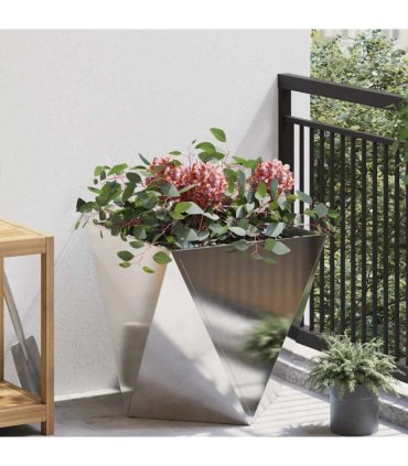vidaXL Planter Silver 50 x 50 x 50 cm Stainless Steel