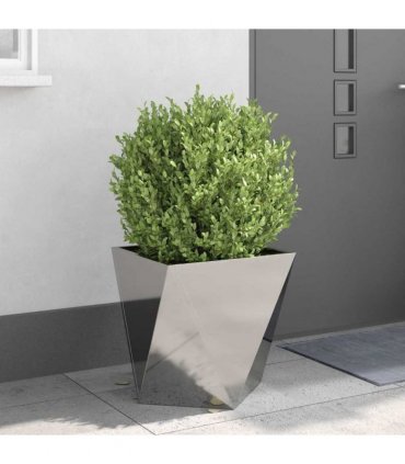 vidaXL Planter Silver 50 x 50 x 50 cm Stainless Steel