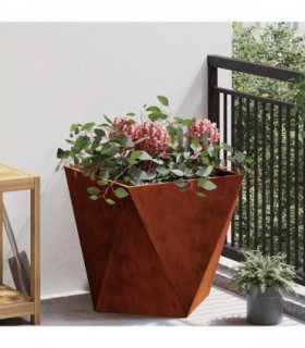 vidaXL Planter Rusty 50 x 50 x 50 cm Weathering Steel