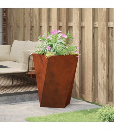vidaXL Planter Rusty 50 x 50 x 75 cm Weathering Steel