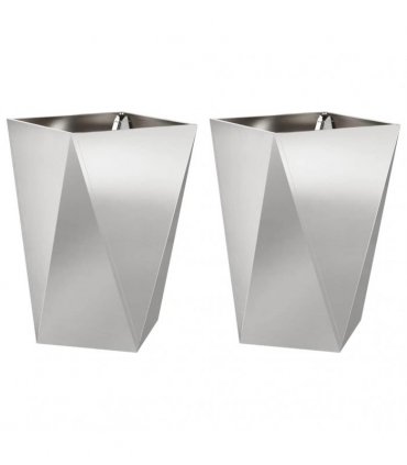 vidaXL Planter 2 pcs Silver 50 x 50 x 75 cm Stainless Steel
