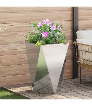 vidaXL Planter 2 pcs Silver 50 x 50 x 75 cm Stainless Steel