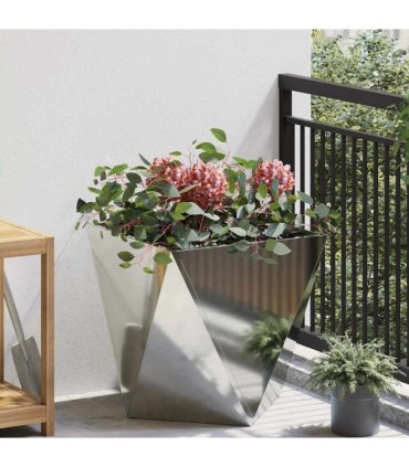 vidaXL Planter Silver 50 x 50 x 50 cm Galvanised Steel