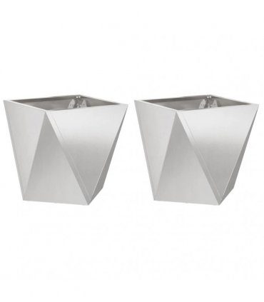 vidaXL Planter 2 pcs Silver 40 x 40 x 40 cm Stainless Steel