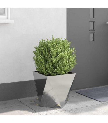 vidaXL Planter 2 pcs Silver 40 x 40 x 40 cm Stainless Steel