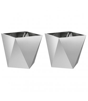 vidaXL Planter 2 pcs Silver 50 x 50 x 50 cm Galvanised Steel