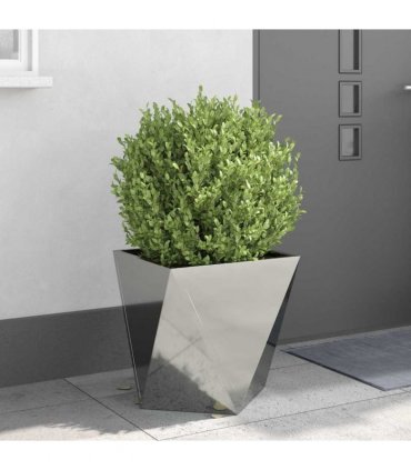 vidaXL Planter 2 pcs Silver 50 x 50 x 50 cm Galvanised Steel