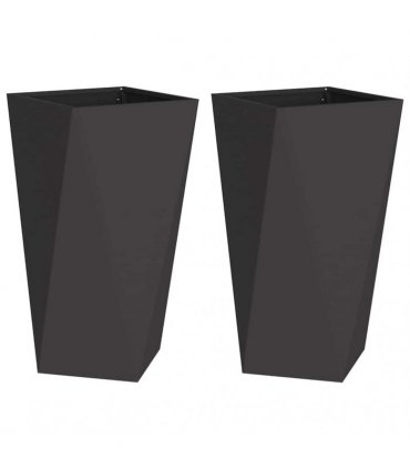 vidaXL Planter 2 pcs Black 40 x 40 x 75 cm Steel