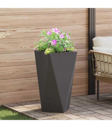 vidaXL Planter 2 pcs Black 40 x 40 x 75 cm Steel
