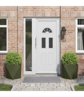 vidaXL Planter 2 pcs Olive Green 50 x 50 x 50 cm Steel