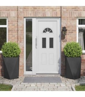 vidaXL Planter 2 pcs Black 50 x 50 x 75 cm Steel