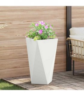 vidaXL Planter White 40 x 40 x 75 cm Steel