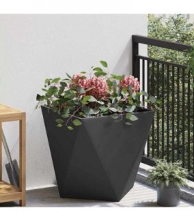 vidaXL Planter Black 50 x 50 x 50 cm Steel