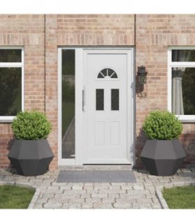 vidaXL Planter 2 pcs Black 75 x 75 x 60 cm Steel