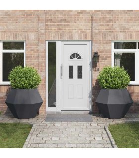 vidaXL Planter 2 pcs Anthracite 100 x 100 x 80 cm Steel
