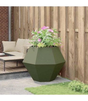 vidaXL Planter Olive Green 100 x 100 x 80 cm Steel