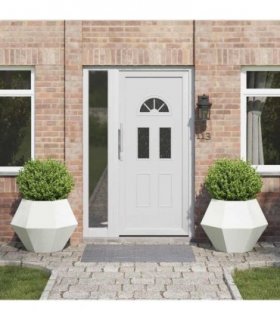 vidaXL Planter 2 pcs White 75 x 75 x 60 cm Steel