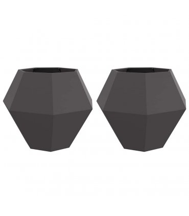 vidaXL Planter 2 pcs Black 100 x 100 x 80 cm Steel